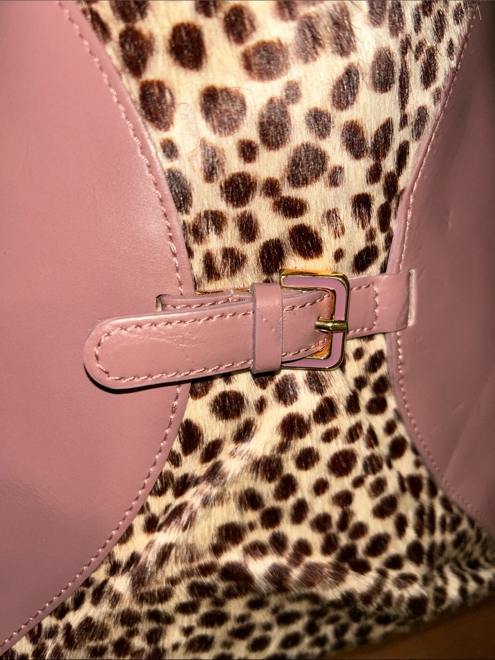 Furla Dusty Pink Leather & Calf Hair Shoulder Bag W/COA - Picture 7 of 10